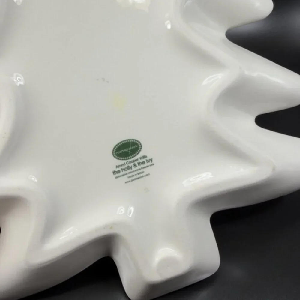 Portmeirion The Holly And The Ivy Christmas Tree Shaped Serving Dish Large 13inc